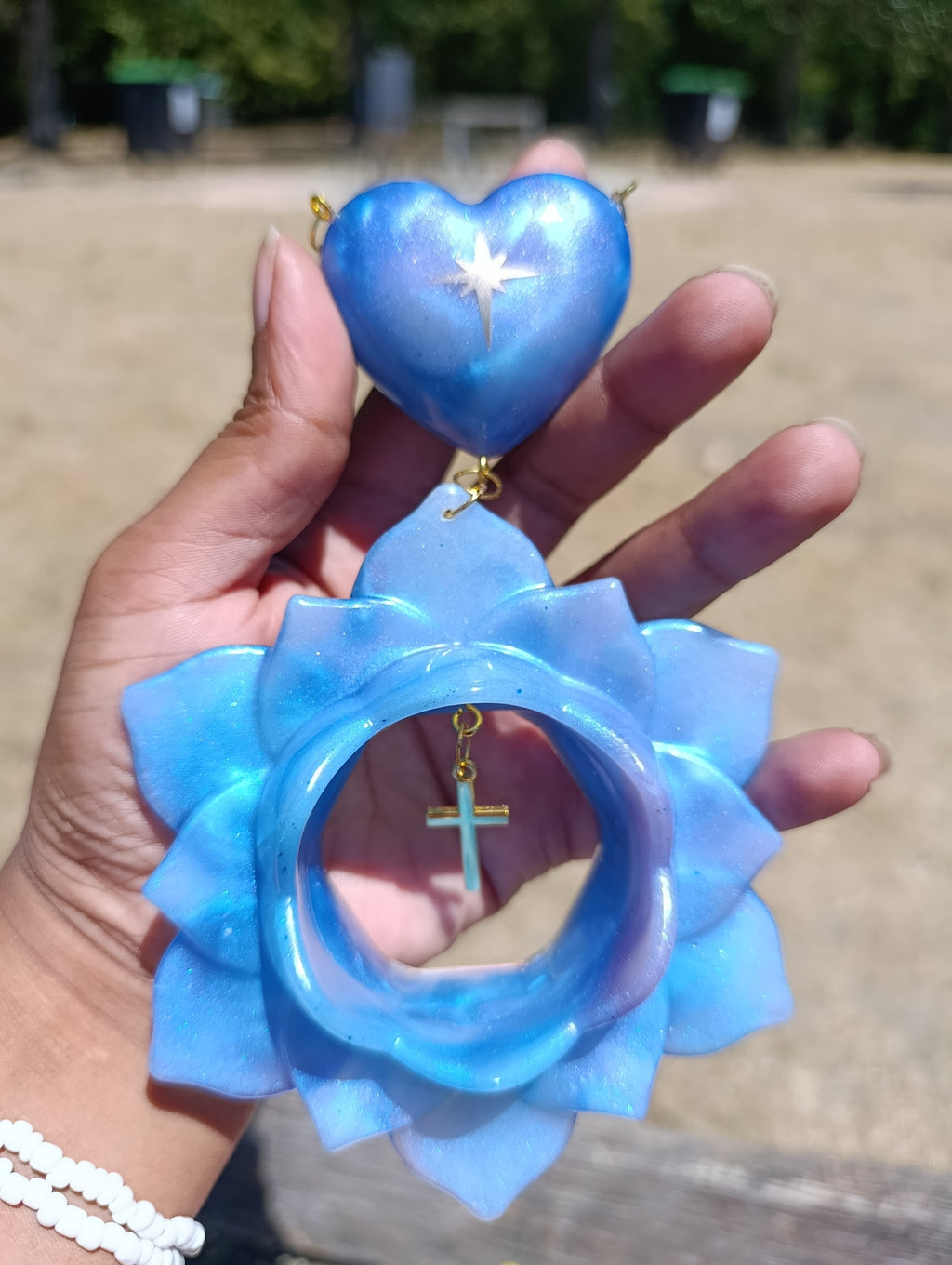 Coeur et lotus bleu
