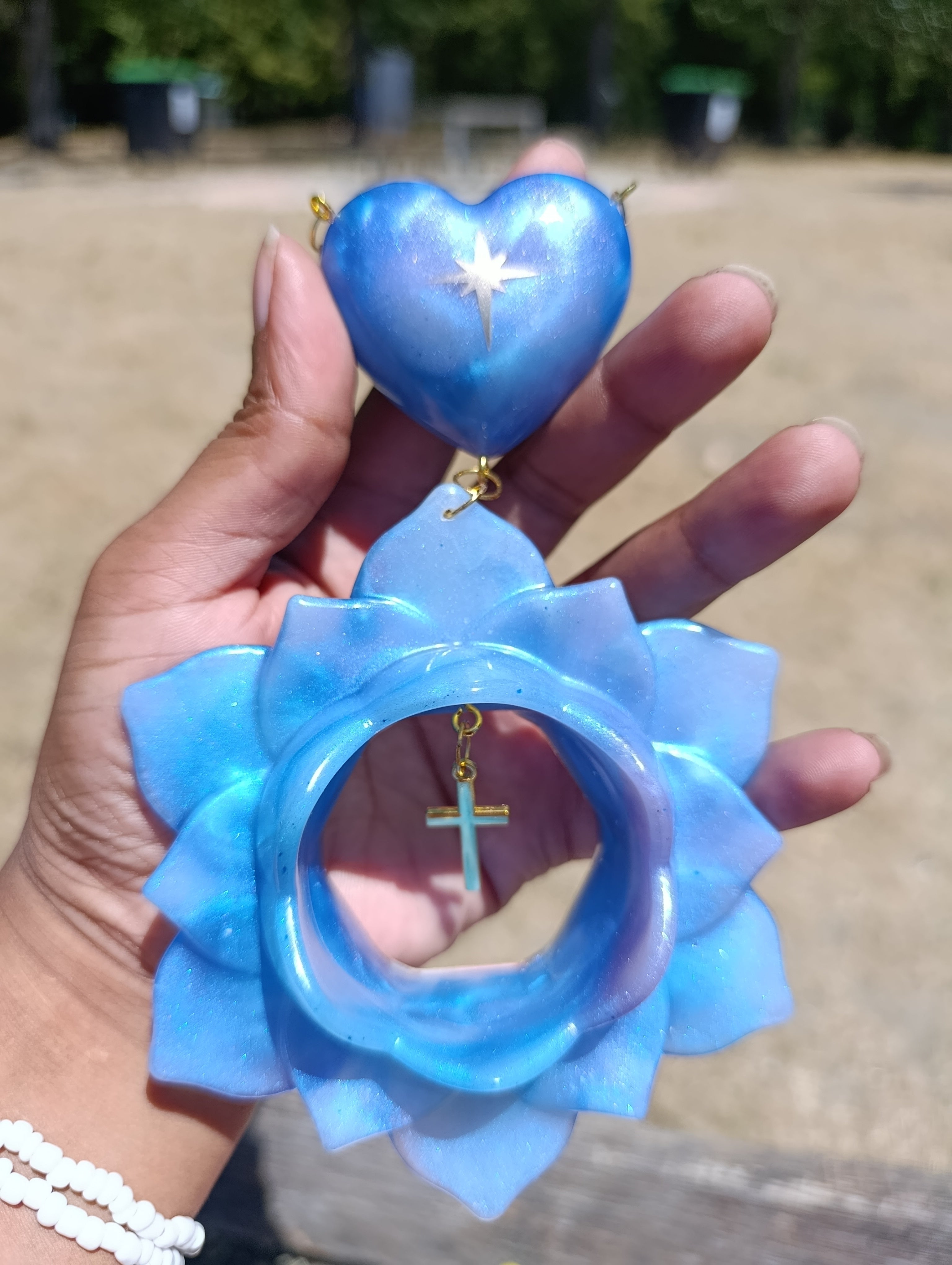Coeur et lotus bleu