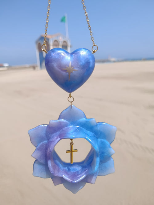 Coeur et lotus bleu