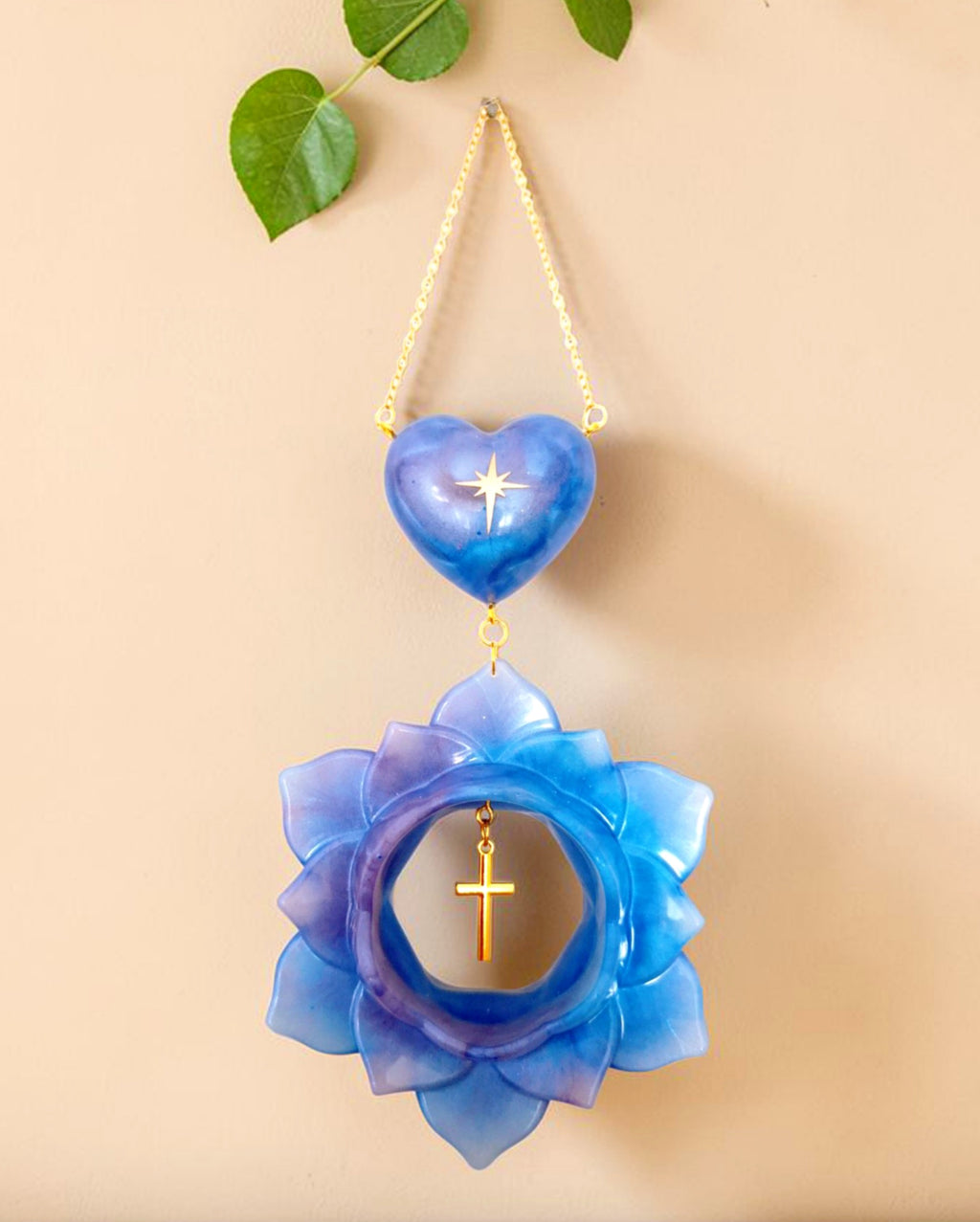 Coeur et lotus bleu